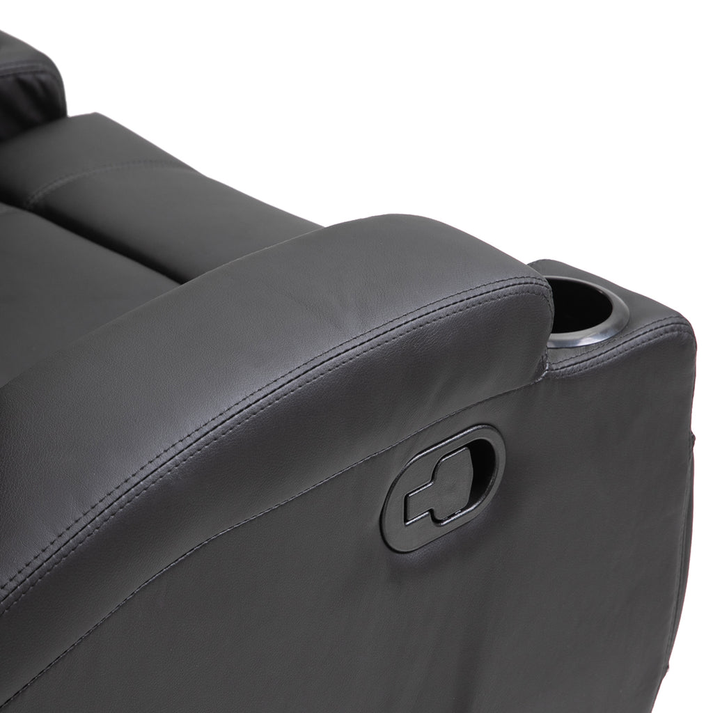 HOMCOM Massagesessel Elektrisch Relaxsessel Fernsehsessel Massagefunktion 5 Massage-Modi Liegefunktion Kunstleder Holz Metall Schaumstoff Schwarz 84 x 92 x 109 cm