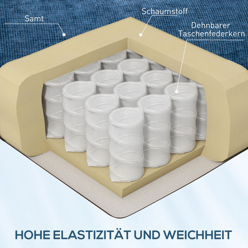HOMCOM Relaxsessel mit Fußstütze, Liegesessel, drehbar, bis 150 kg, Stahlrahmen, 88x96x108cm, Dunkelblau
