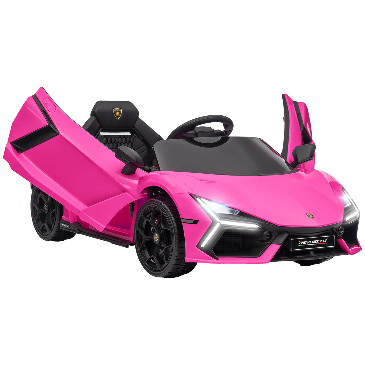 AIYAPLAY Elektroauto für Kinder von 3-5 Jahren, sanfter Antrieb, fernsteuerbar, mit Hupe, Kunststoff und Metall, Rosa