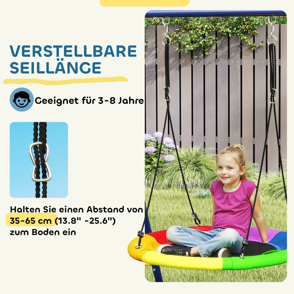 AIYAPLAY Kinderschaukel-Set, Stahl, 3-8 Jahre, 6-in-1-Design, Bunt