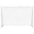 SPORTNOW Fußballtor mit Netz PVC-Pfosten und Bodennägeln für schnelle Installation 2,4 x 1,8 m weiß