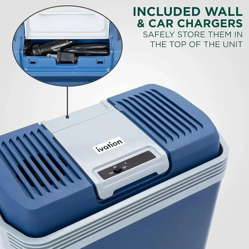24L Portable Thermoelectric Cooler & Warmer for Cars and Trucks – Compact 12V Electric Fridge with Carry Handle