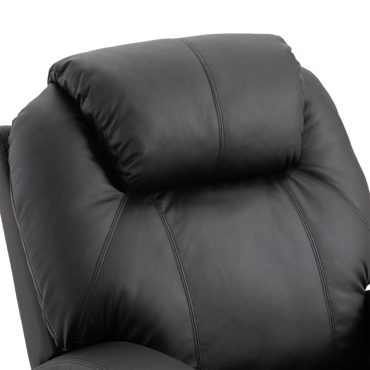 HOMCOM Massagesessel Elektrisch Relaxsessel Fernsehsessel Massagefunktion Liegefunktion TV-Sessel mit 2 Seitentaschen und Getränkehalter Kunstleder Schwarz 82 x 97 x 110 cm