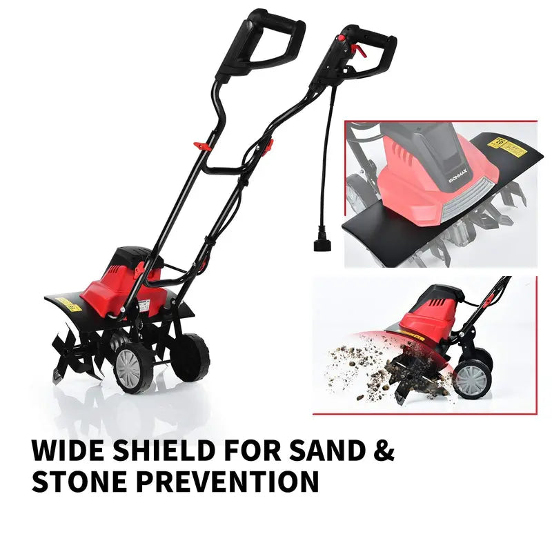 17-Inch Corded Electric Tiller & Cultivator – 13.5 Amp Motor with 9-Inch Tilling Depth