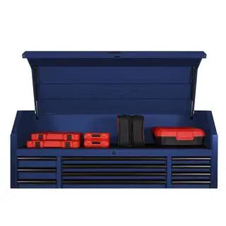 23-Drawer Heavy-Duty Rolling Tool Chest & Cabinet Set – 56-Inch Wide Matte Blue Professional Storage System