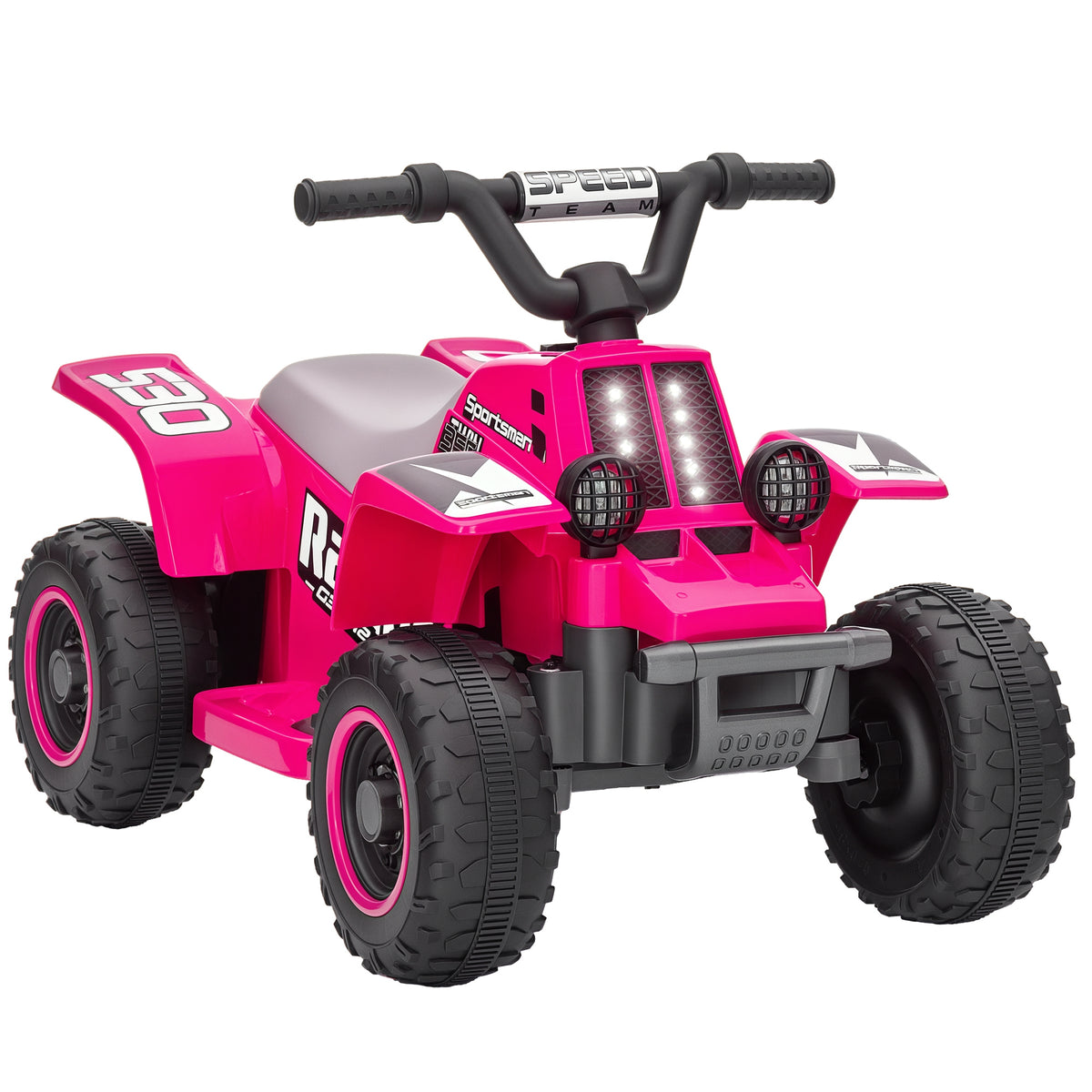 AIYAPLAY Elektrisches Quad Bike für Kinder, batteriebetrieben, fährt vorwärts und rückwärts, LED-Lichter, 18-36 Monate, Rosa