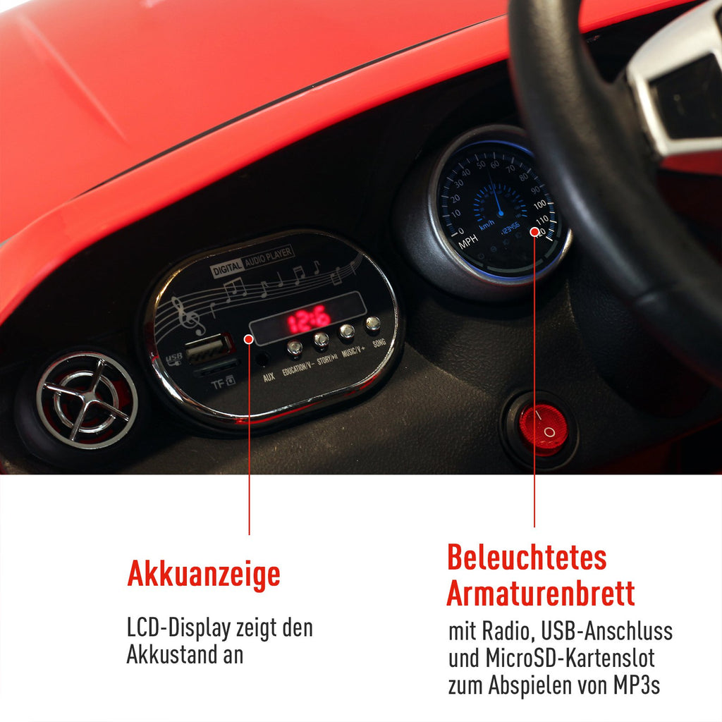 HOMCOM® Elektroauto für kinder 1 Motor Fernbedienung Musik Mercedes Kinderspielfahrzeug