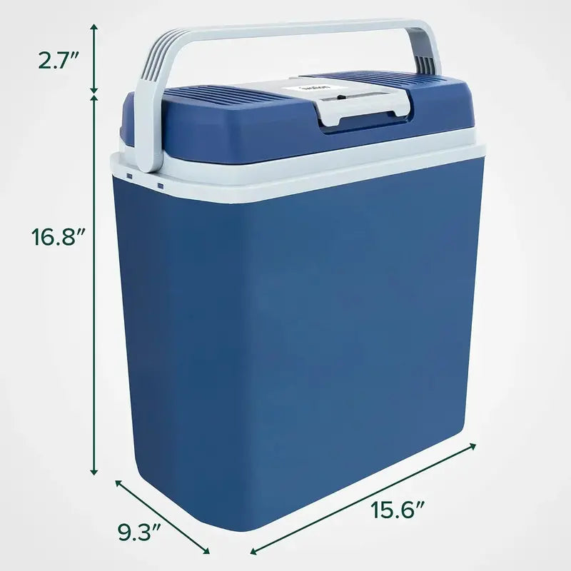 24L Portable Thermoelectric Cooler & Warmer for Cars and Trucks – Compact 12V Electric Fridge with Carry Handle