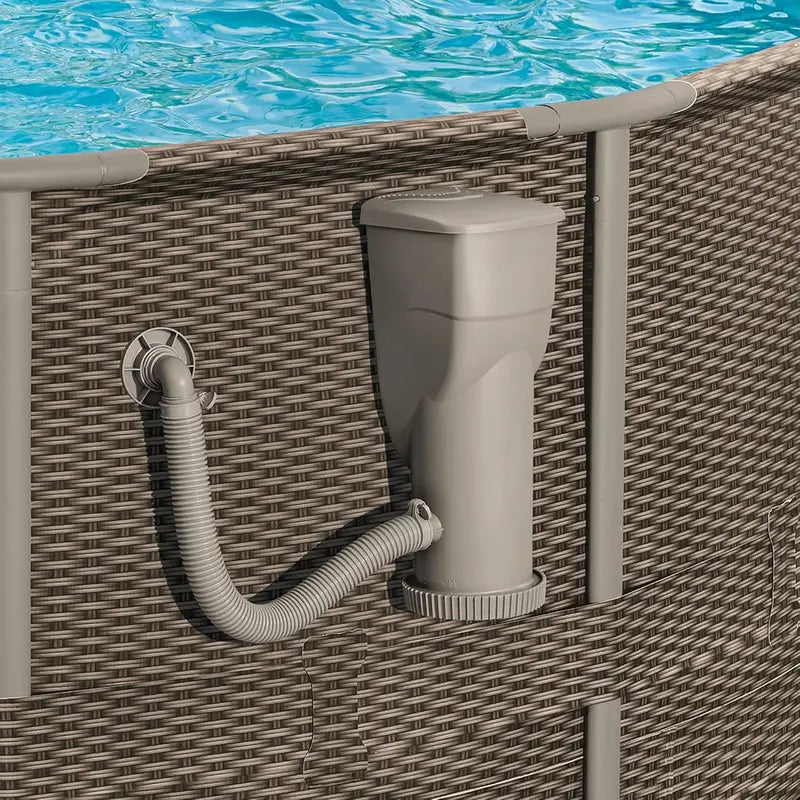 2-in-1 Above-Ground Pool Filter Pump & Skimmer System with 1.5″ Hose Fitting and Secure Clamps
