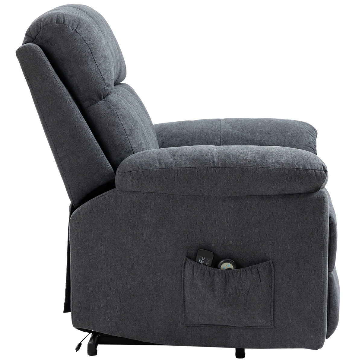 HOMCOM Massagesessel mit Aufstehhilfe, Pflegesessel mit Aufstehhilfe, 8 Vibrationsmotoren, inkl. Fernbedienung, grau