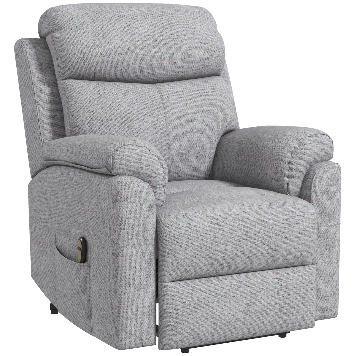 HOMCOM Elektrischer Aufstehsessel, Sessel mit Aufstehhilfe, Relaxsessel mit Schlaffunktion, Leinenoptik, 83 x 89 x 102 cm, Grau
