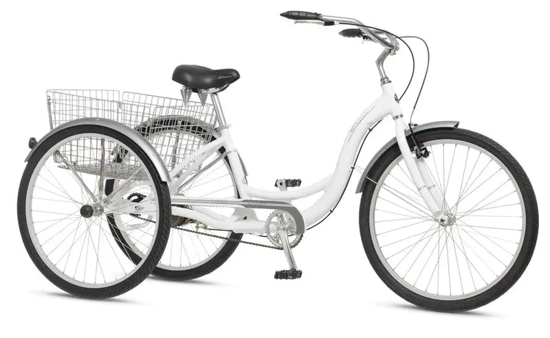 2025 Schwinn Meridian Adult Tricycle – Low-Step Beach Cruiser with 26″ Wheels, Rear Basket & Comfort Seat