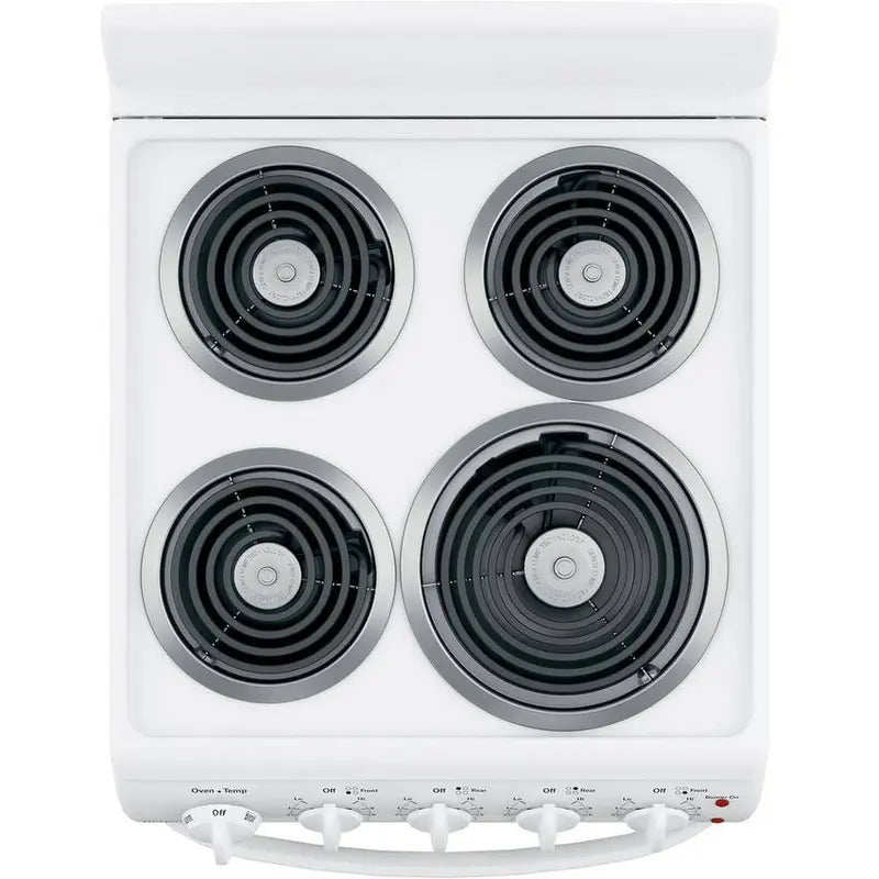 2025 20-Inch 4-Burner Electric Range – Freestanding White Smooth-Top Cooking Appliance