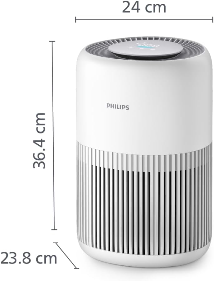 Philips AC0950/10 Luftreiniger 65m² – HEPA+Aktivkohle, 99,97%, ECARF, 20,5dB, 23W, App, Weiß