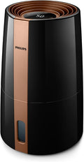 Philips HU3918/10 3000 Series Luftbefeuchter 3L – 99% bakterienreduziert, 45m², 360°, 9h Timer, Schwarz