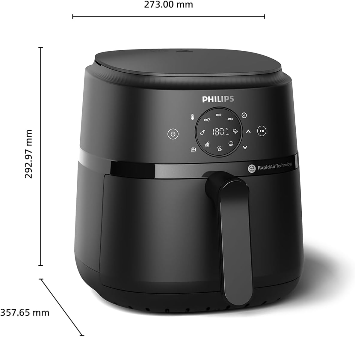 Philips NA229/00 Heißluftfritteuse 4,2L – 13-in-1, RapidAir, 9 Programme, Touchscreen, Schwarz