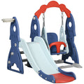 AIYAPLAY Spielplatz Set mit Rutsche und Schaukel für Kinder 3-in-1 mit Basketballkorb, 155L x 136B x 114H cm blau