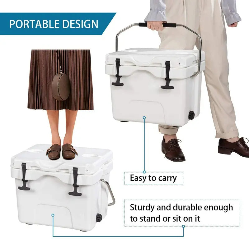 16-Quart Portable Cooler – Insulated Ice Chest for Day Trips and Outdoor Adventures