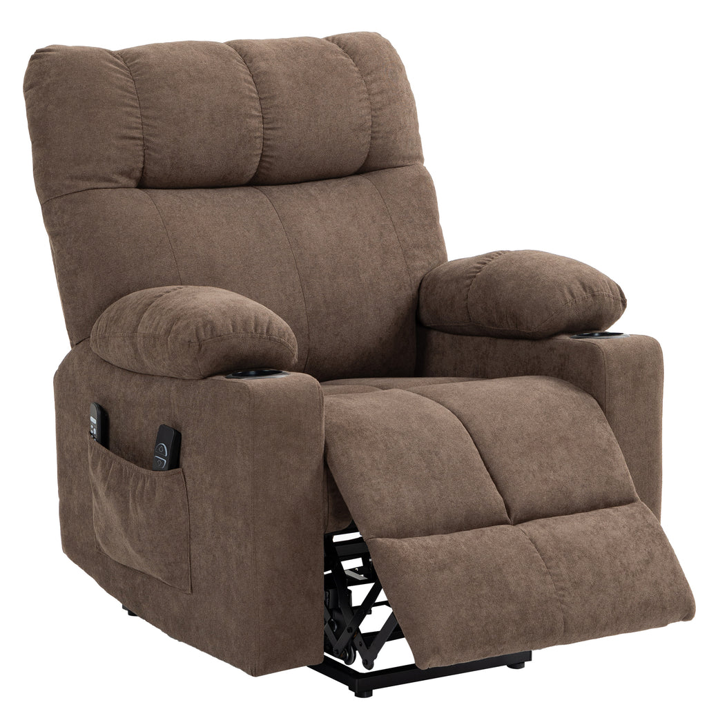 HOMCOM Relaxsessel mit Aufstehhilfe, elektrisch, 90x75x100cm, Braun