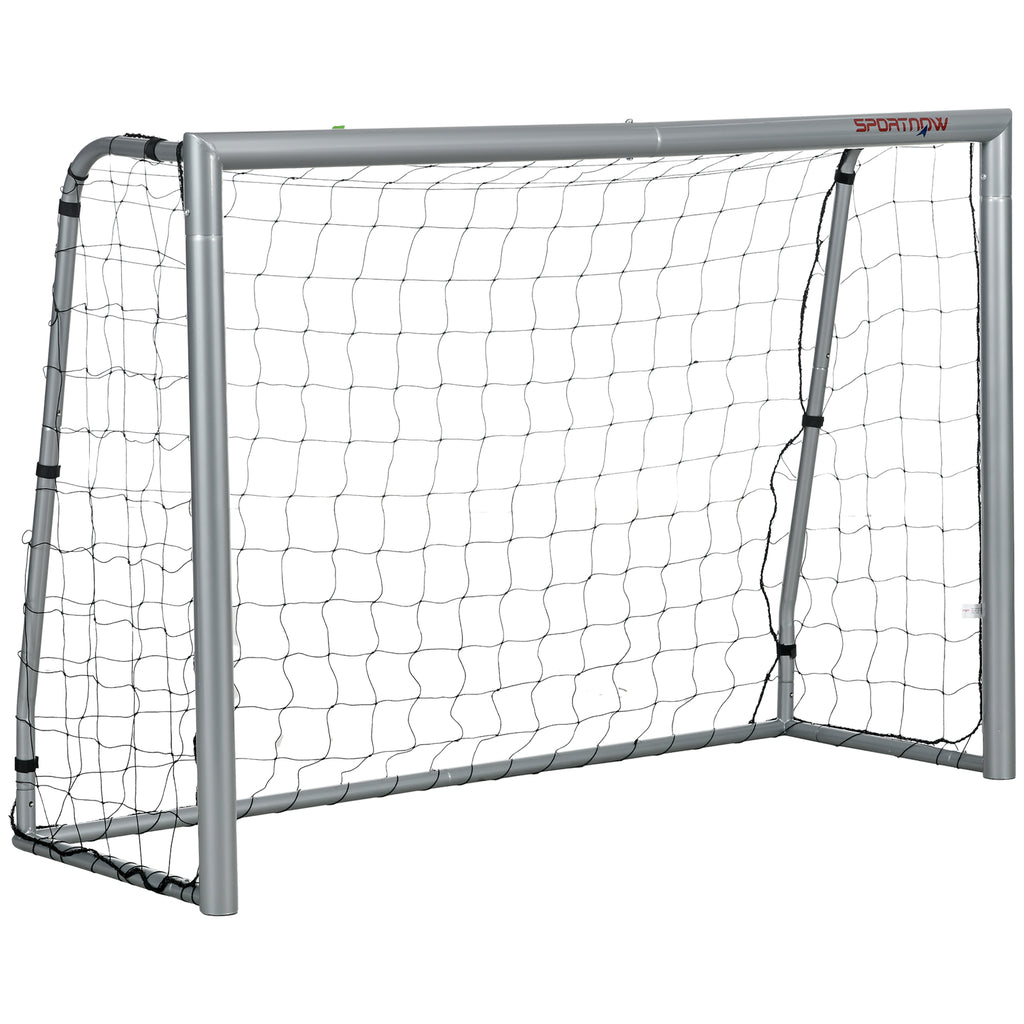 SPORTNOW Graues Fußballtor 180x120x60 cm mit Schrauben und Heringen, aus PE und Metall