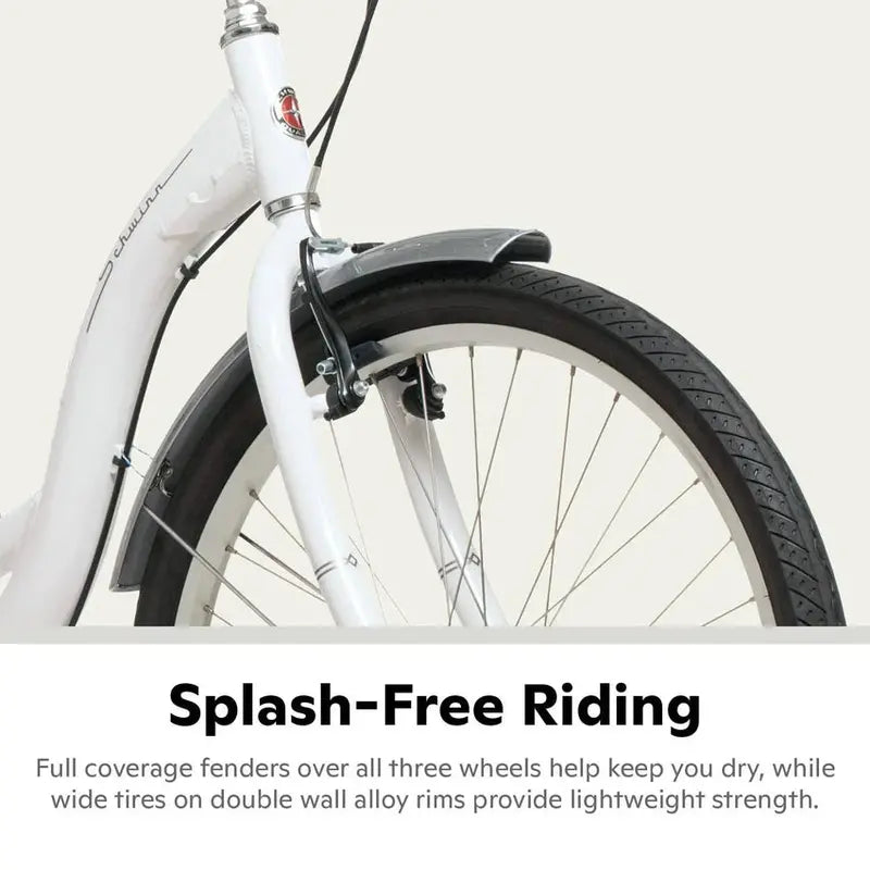 2025 Schwinn Meridian Adult Tricycle – Low-Step Beach Cruiser with 26″ Wheels, Rear Basket & Comfort Seat