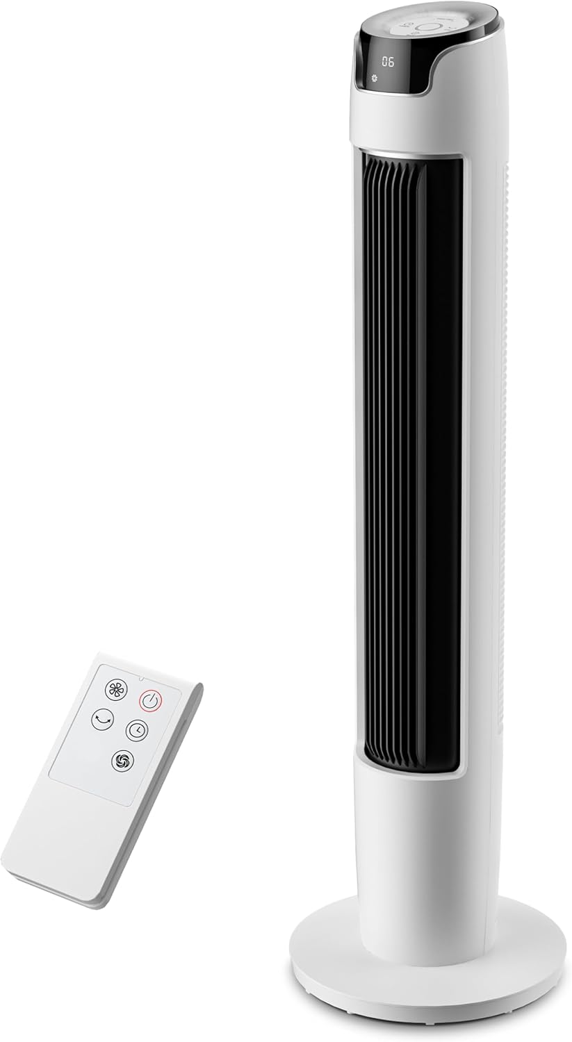 Midea FZ10-16AR Turmventilator 111cm – 6 Stufen, 3 Modi, 32dB, 60° Oszillation, 12h Timer, Weiß