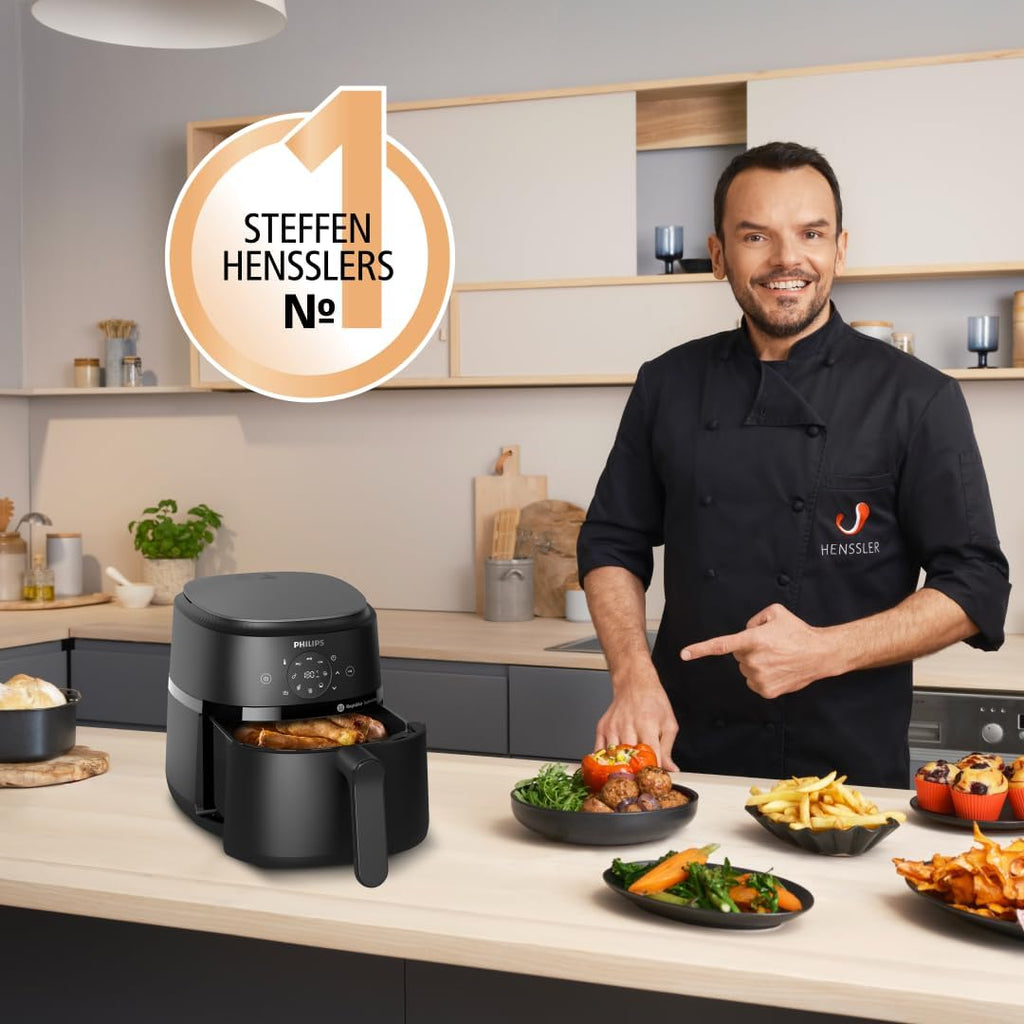 Philips NA229/00 Heißluftfritteuse 4,2L – 13-in-1, RapidAir, 9 Programme, Touchscreen, Schwarz