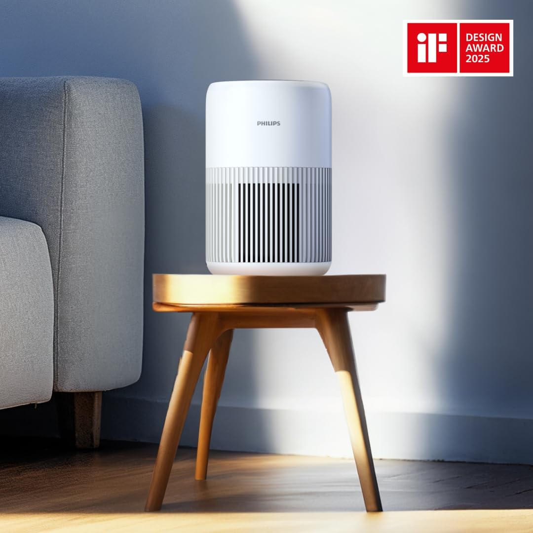 Philips AC0950/10 Luftreiniger 65m² – HEPA+Aktivkohle, 99,97%, ECARF, 20,5dB, 23W, App, Weiß