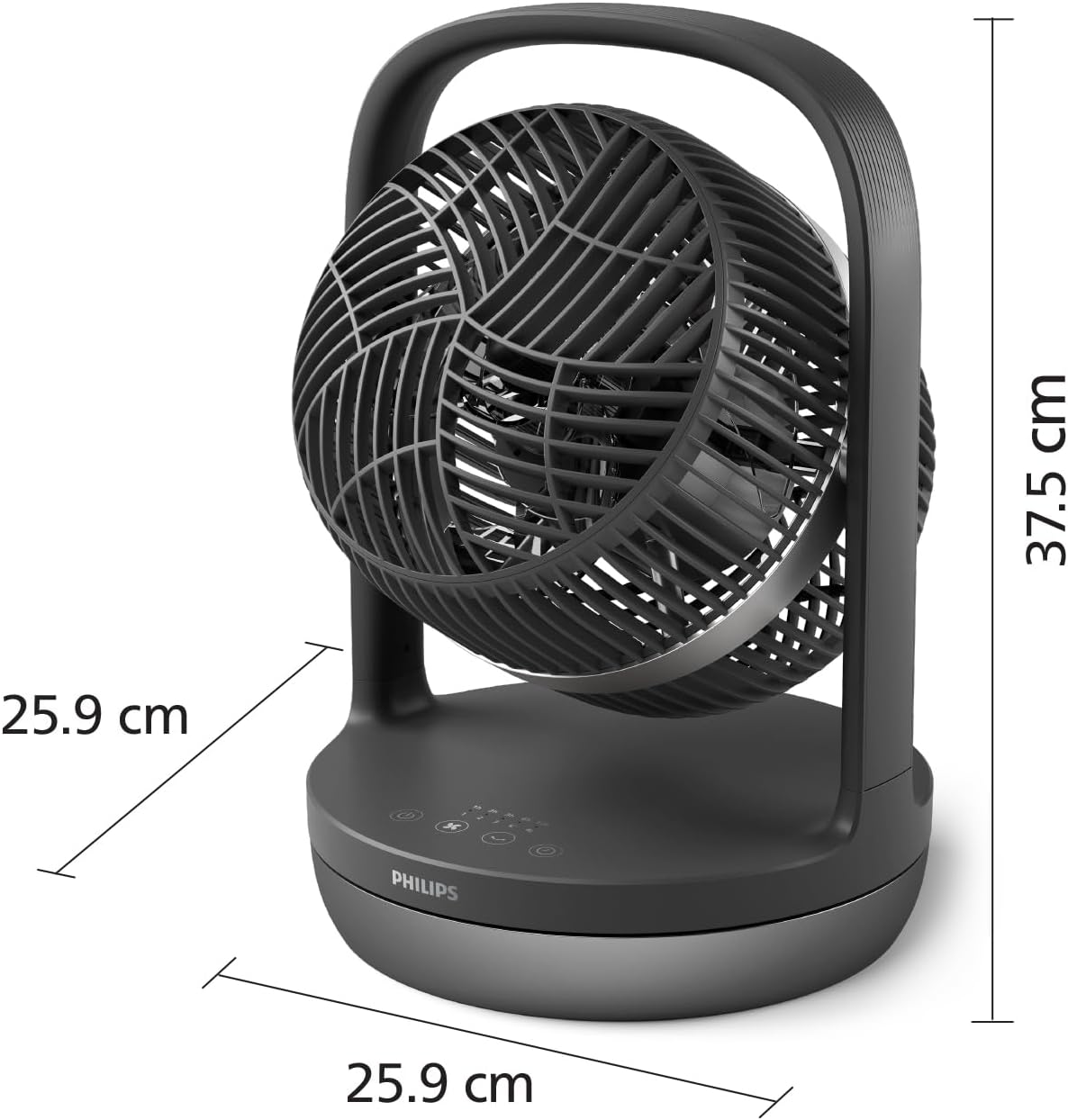 Philips CX3050/01 SilentWings Tischventilator – 23dB, 738m³/h, 90° Oszillation, 180° Neigung, 3 Stufen, Schwarz