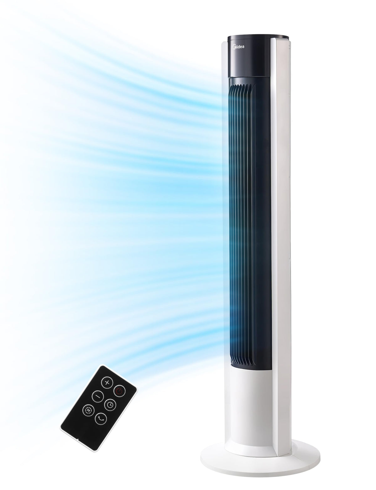 Midea FZ10-16AR Turmventilator 111cm – 6 Stufen, 3 Modi, 32dB, 60° Oszillation, 12h Timer, Weiß