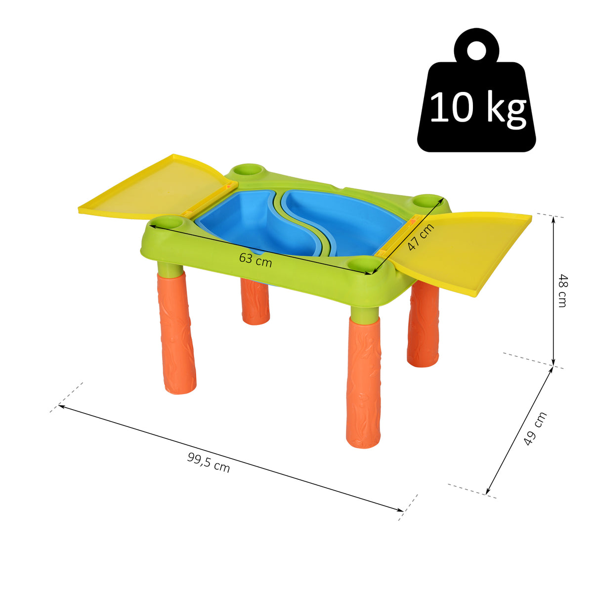 AIYPLAY Sand Wasserspieltisch, Sand- und Wassertisch Outdoor Strandspielzeug mit 16-tlg. Zubehör Sommerspielzeug für 3+ Jahre Kinder