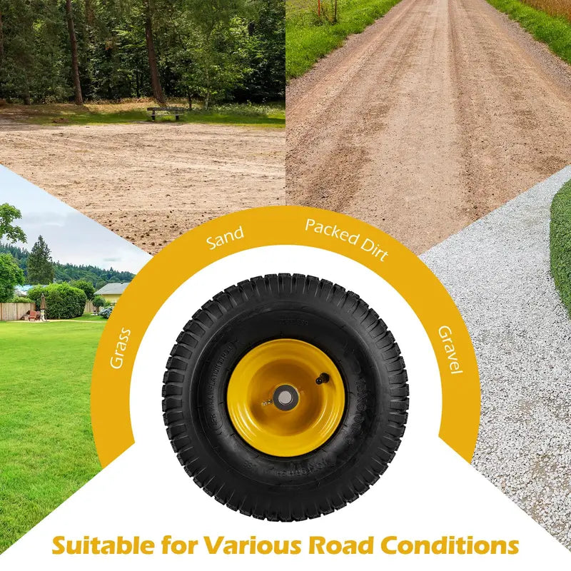 2-Pack 15 x 6.00-6 Tubeless Tires & Wheels – Off-Road Ready, Pre-Mounted
