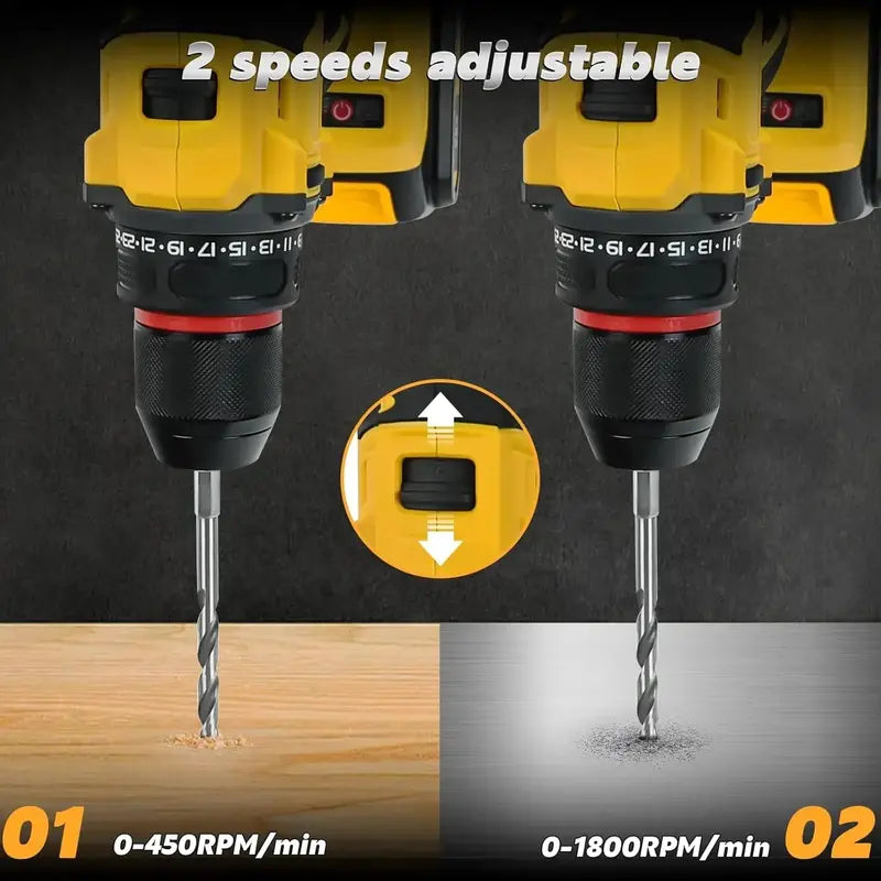 20V Brushless Cordless Drill Driver – Dewalt Battery Compatible, Two-Speed Control