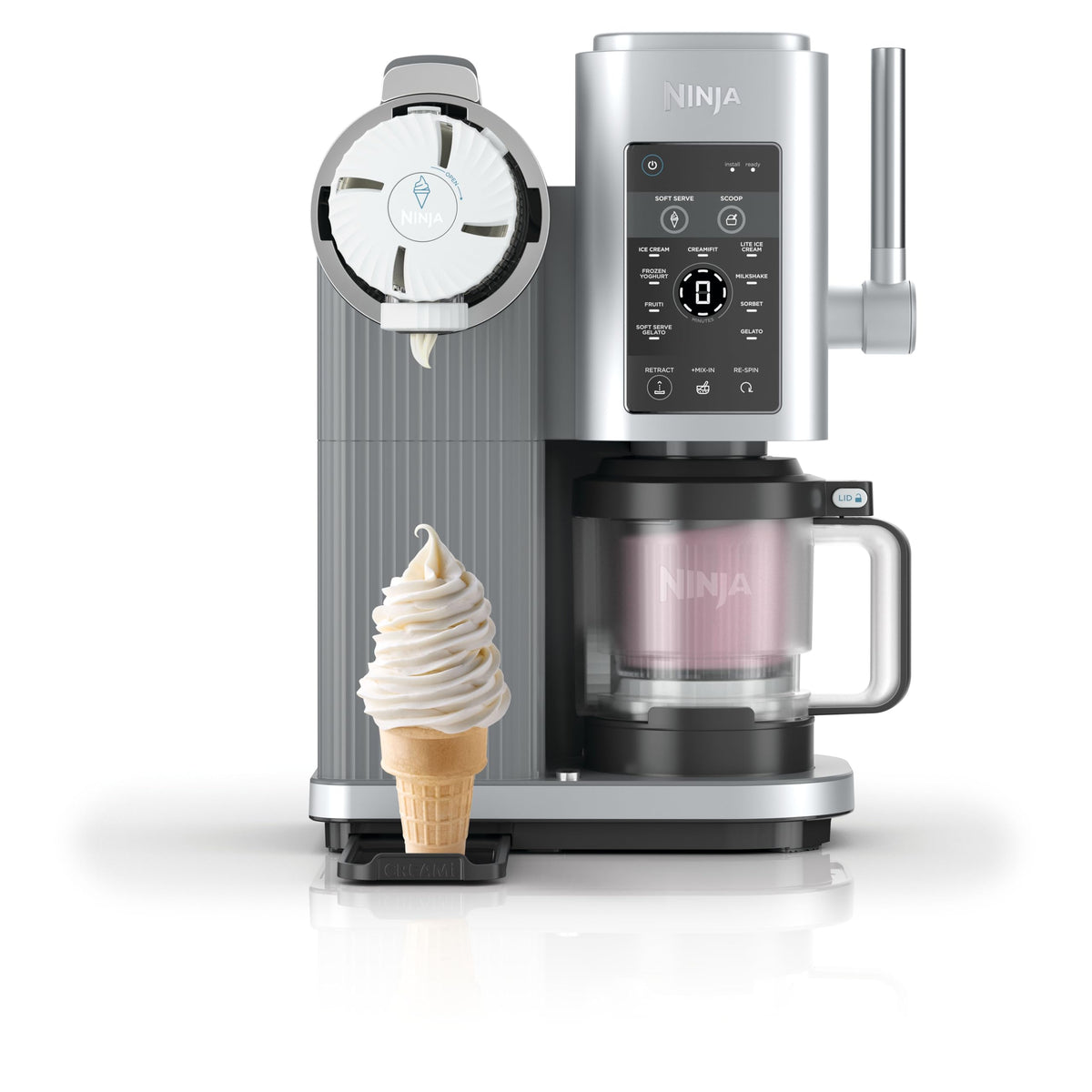 Ninja NC701EU CREAMi Scoop & Swirl Eismaschine 13-in-1 – 2x480ml, Softeis & Eis, Stone Gold