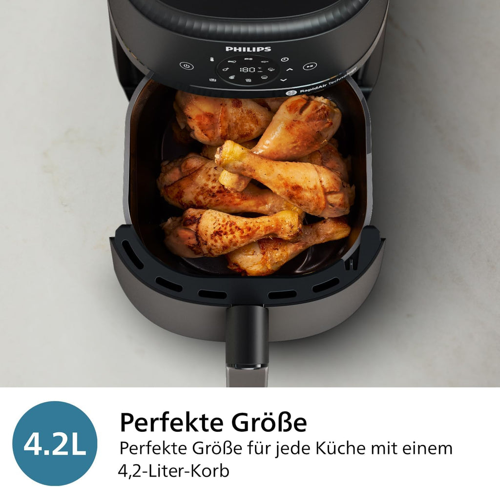 Philips NA229/00 Heißluftfritteuse 4,2L – 13-in-1, RapidAir, 9 Programme, Touchscreen, Schwarz