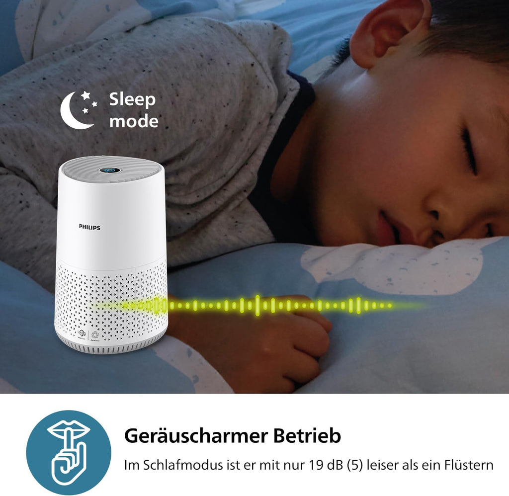 Philips AC0651/10 Luftreiniger 44m² – NanoProtect HEPA, AeraSense, 19dB, 12W, CADR 170m³/h, Air+ App, Weiß