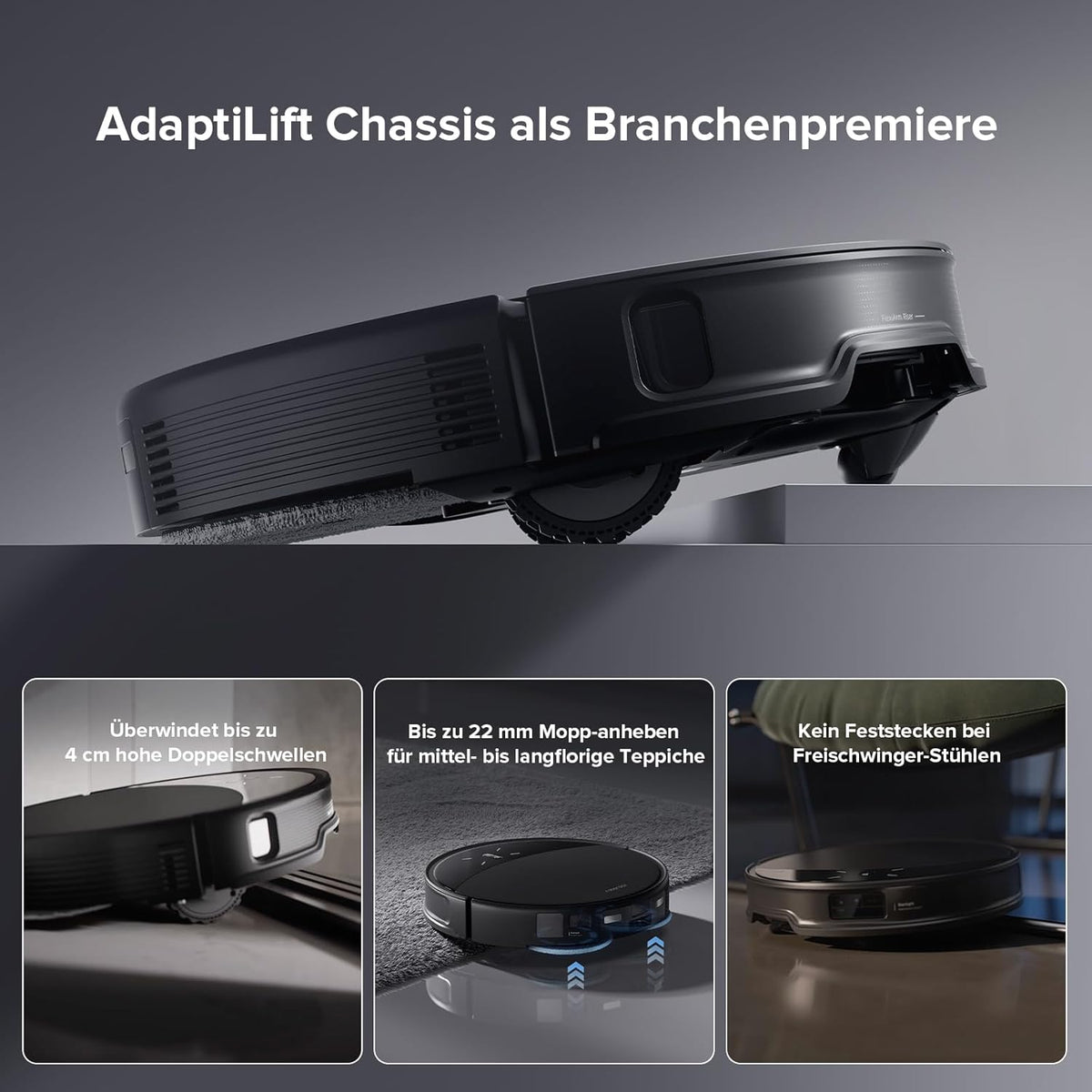 roborock Saros 10R Saugroboter mit Wischfunktion, ultraflach, StarSight 2.0, Zero-Tangle, Multifunktions-Dock