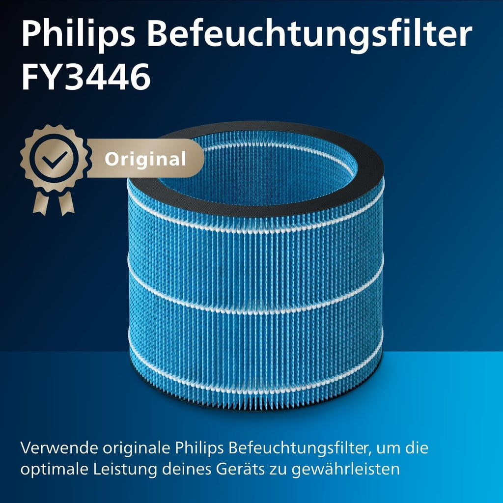 Philips HU3918/10 3000 Series Luftbefeuchter 3L – 99% bakterienreduziert, 45m², 360°, 9h Timer, Schwarz