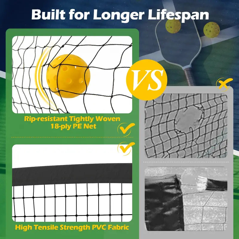 22-Foot Regulation Pickleball Net System – Powder-Coated Steel Frame with Adjustable Height and Weather-Resistant Net
