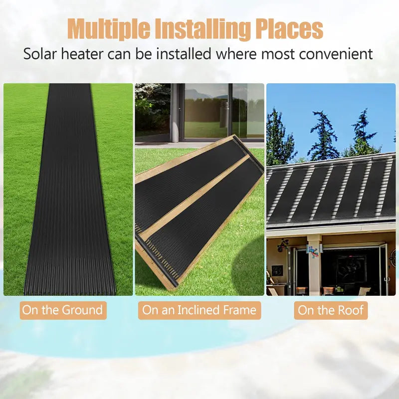 2.5 ft x 16.5 ft Solar Pool Heater Mat Compatible with Above-Ground & In-Ground Swimming Pools