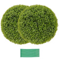 2-Pack 20-Inch Artificial Boxwood Topiary Balls – UV-Resistant Round Faux Plants for Outdoor Use