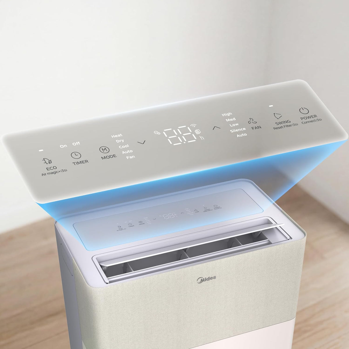 Midea PortaSplit-E Mobiles Klimagerät 12.000 BTU – Heizen & Kühlen, Inverter, App-Steuerung, Pfirsich