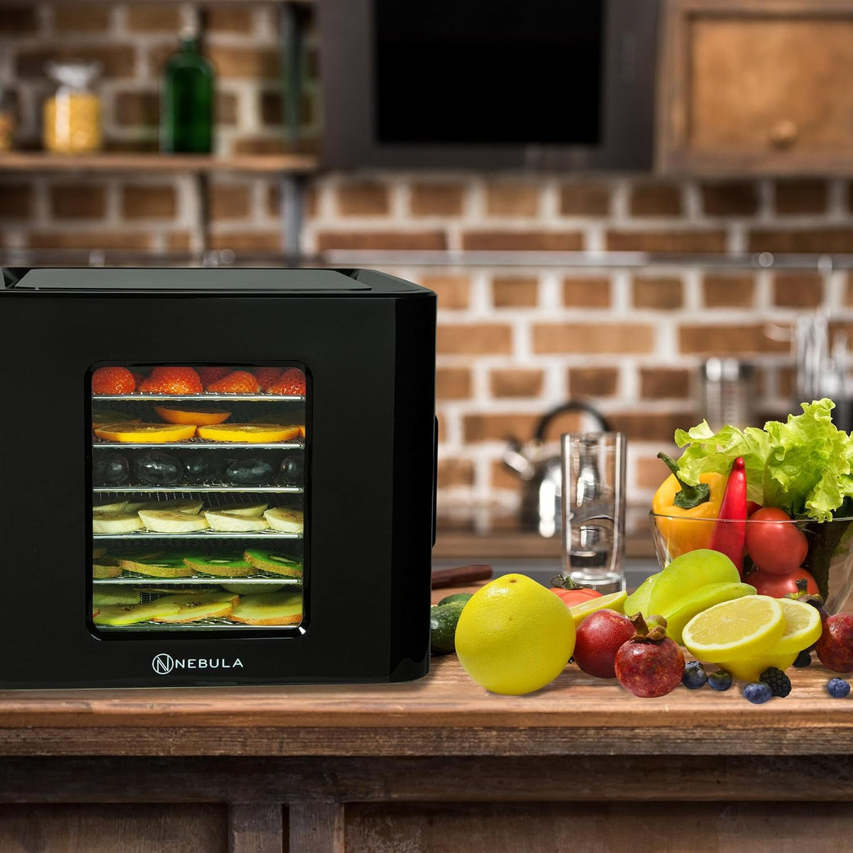 Nebula Lebensmittel Dörrgerät Mit 6 Edelstahlschalen | LED-Touch-Control-Design, Einstellbare Digitale Temperatur 35-70 °C & 48-Stunden-Timer | 400W | Dörrgerät Für Obst, Gemüse, Fleisch Und Mehro
