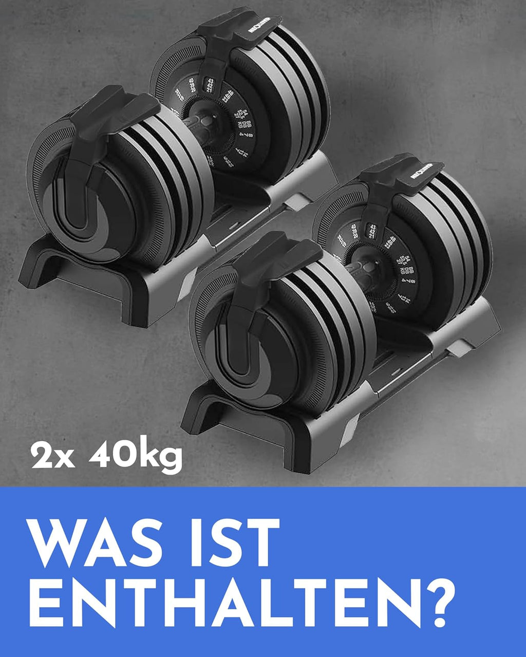 NEOLYMP Verstellbare Kurzhantel 2–40 kg mit Schnellverstellung, Einzelstück ✨