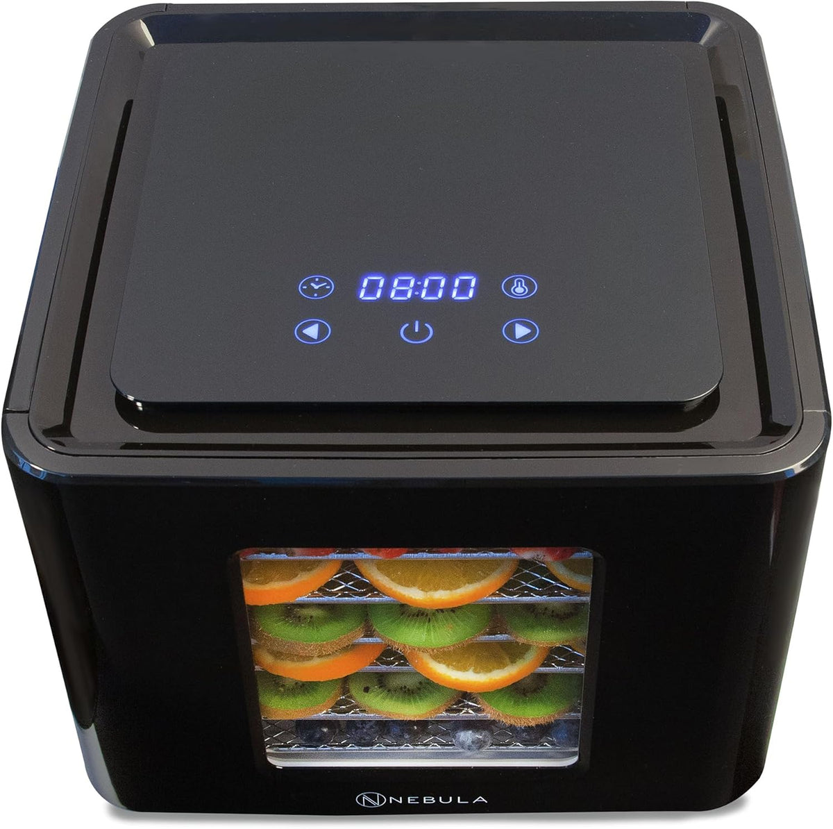 Nebula Lebensmittel Dörrgerät Mit 6 Edelstahlschalen | LED-Touch-Control-Design, Einstellbare Digitale Temperatur 35-70 °C & 48-Stunden-Timer | 400W | Dörrgerät Für Obst, Gemüse, Fleisch Und Mehro