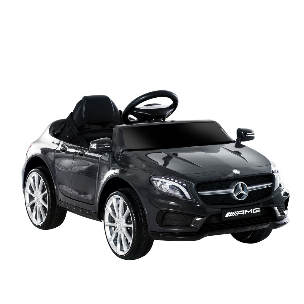 HOMCOM Elektroauto für Kinder unter Lizenz Mercedes Benz GLA AMG mit Fernbedienung MP3 USB Lichter und Sounds Schwarz
