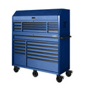 23-Drawer Heavy-Duty Rolling Tool Chest & Cabinet Set – 56-Inch Wide Matte Blue Professional Storage System