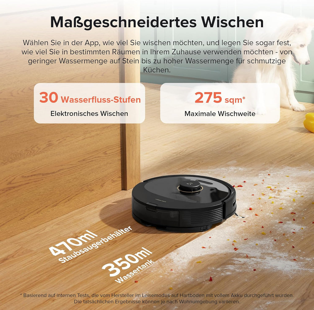 Roborock Q8 Max+, 5500Pa, DuoRoller, 2.5L Staubbeutel, 350ml Wassertank, LiDAR Navigation