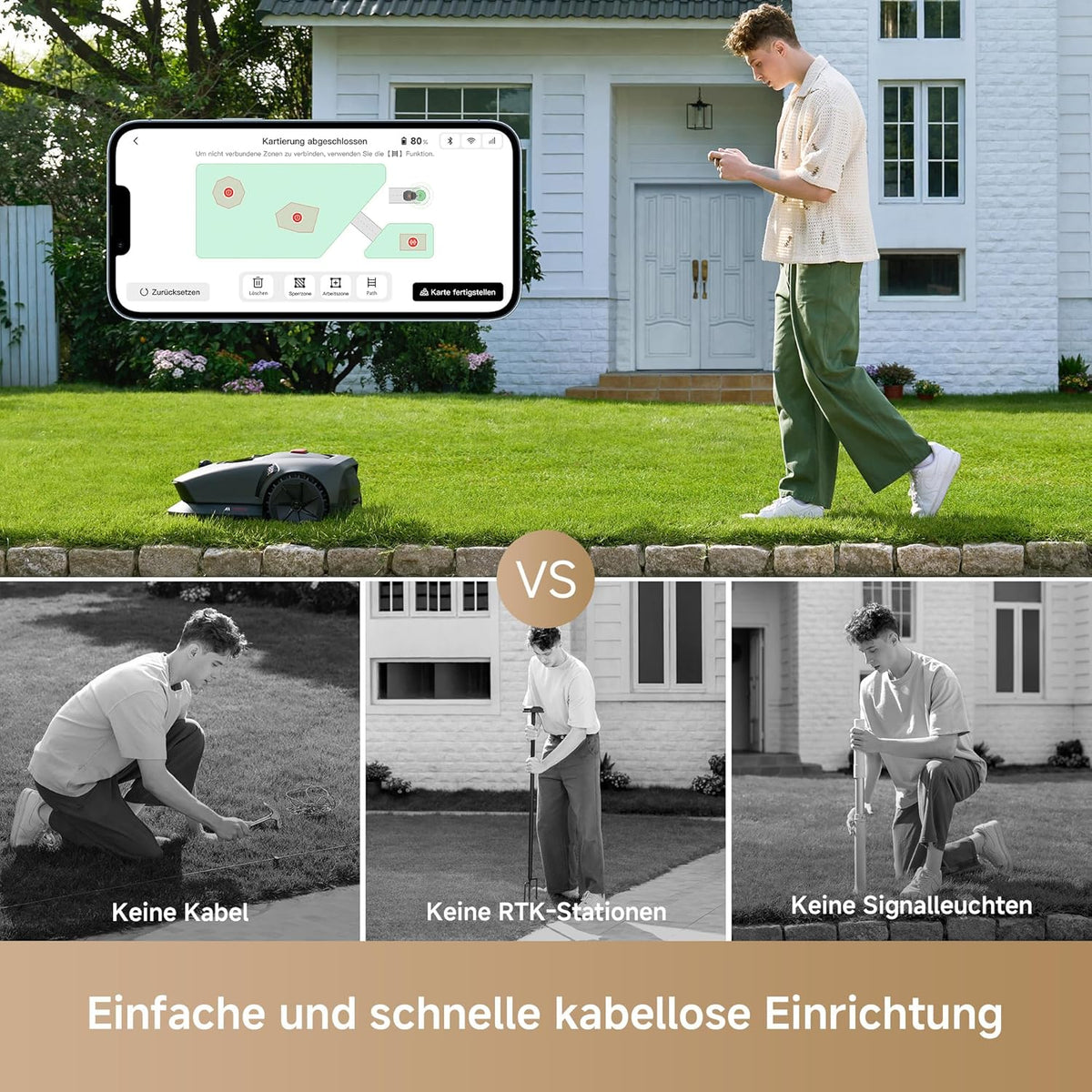 MOVA 600 Mähroboter 600 m², 3D-LiDAR & App-Steuerung