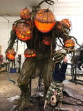 2025 Halloween Giant Pumpkin Decor – Spooky Monster & Child Figure Set for Yard Displays